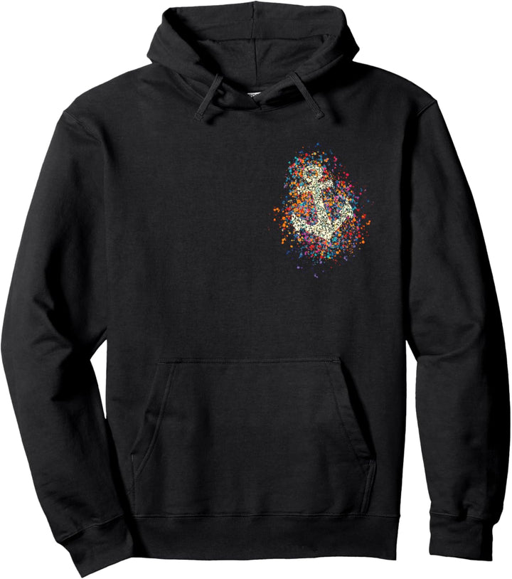 Anker Bunte Farbspritzer Farbkleckse Seemann Segeln See Ahoi Pullover Hoodie