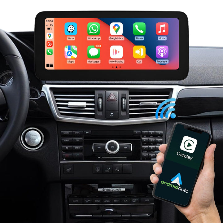 Road Top 12,3 Zoll Ultra-schmal Autoradio Touchscreen Drahtlos CarPlay Android Auto für Mercedes Ben