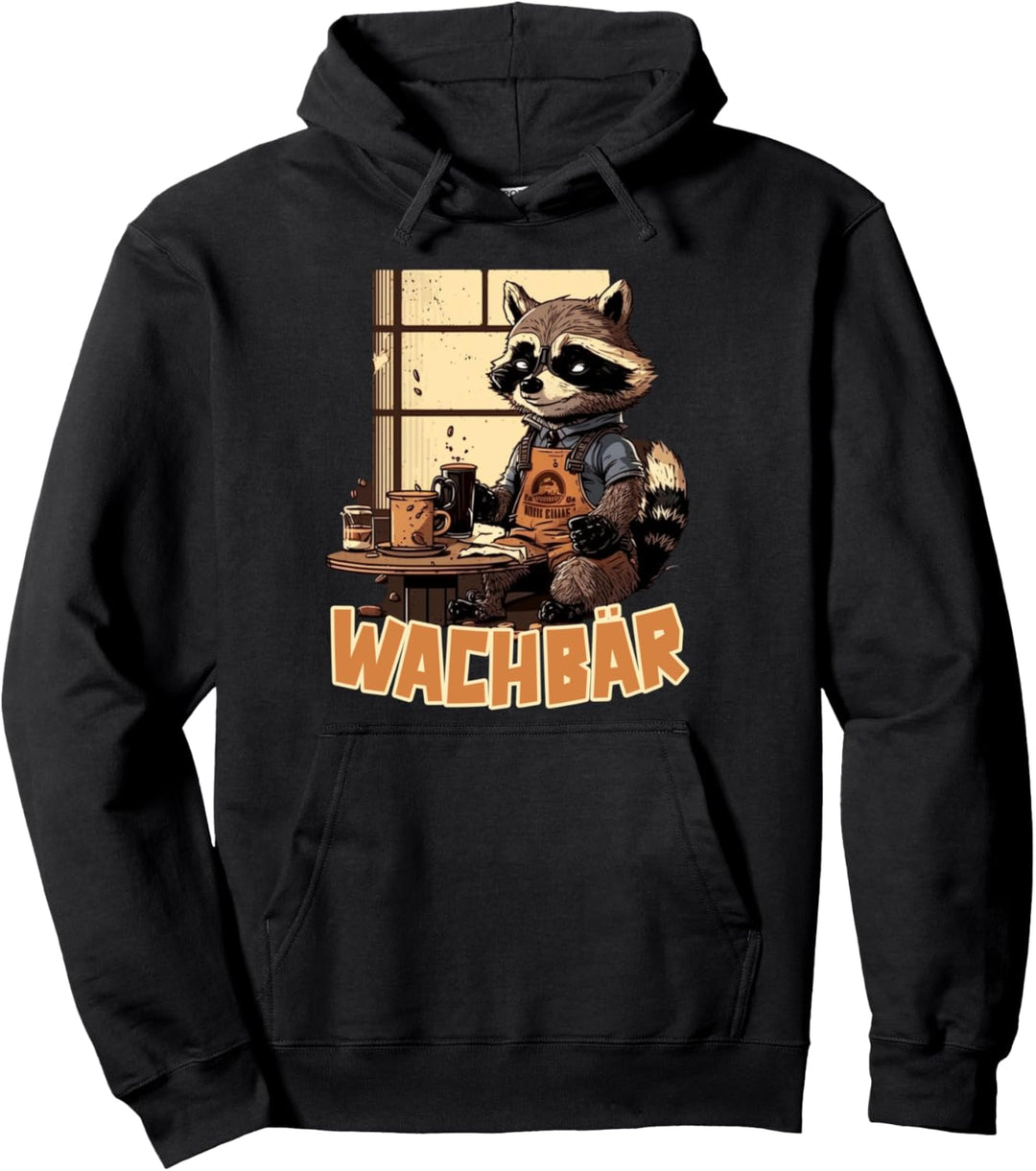 Wachbär Waschbär Tier Köstüm Bild Mode Rave Techno Tekkno Pullover Hoodie