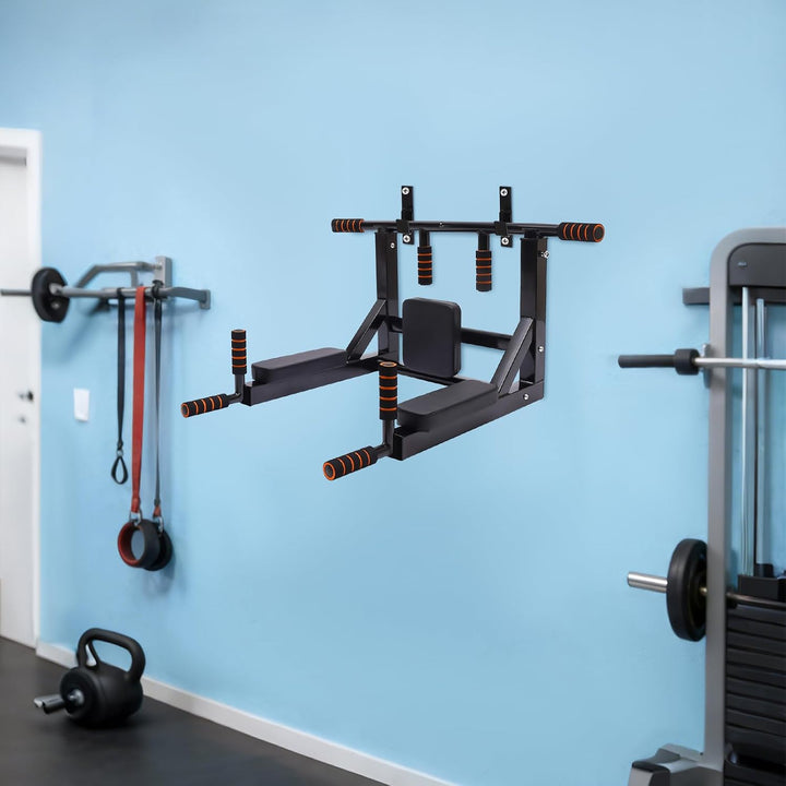 4 in 1 Klimmzugstange Zur Wandmontage, 95 * 77CM Multigriff Klimmzugstange Dip Station Wandmontagen