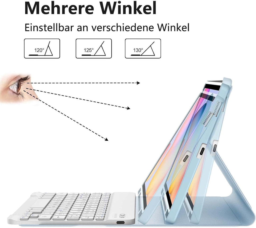 Tastatur Hülle für Samsung Galaxy Tab S6 Lite 10,4 Zoll (2024/2022/2020), Deutsches QWERTZ Magnetisc