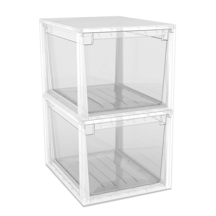Terry, Aufbewahrungsset mit herausnehmbarer Schublade, transparent, 2 Einheiten 2 Einheiten Ausziehb