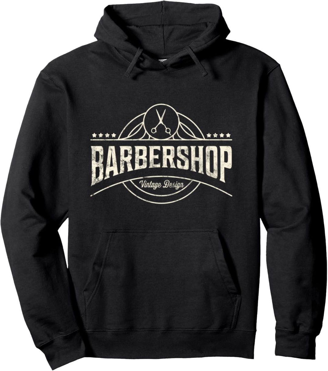 Barbershop Retro Vintage Pullover Hoodie