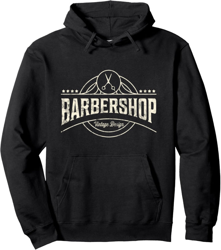Barbershop Retro Vintage Pullover Hoodie