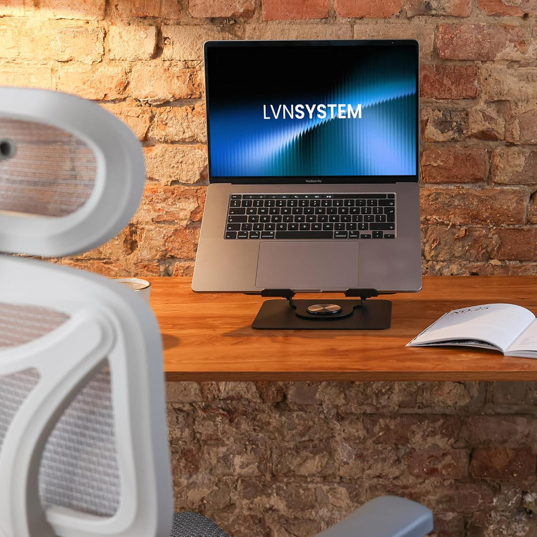 Laptop Ständer Höhenverstellbar 360° Drehbar – Notebook/Tablet Halterung Stabil – Stahl Schwarz bis