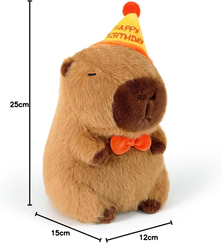 shownicer Plüschtier Capybara Kuscheltier mit Geburtstag Stofftier Kawaii Capybara Plüsch Kissen Spi
