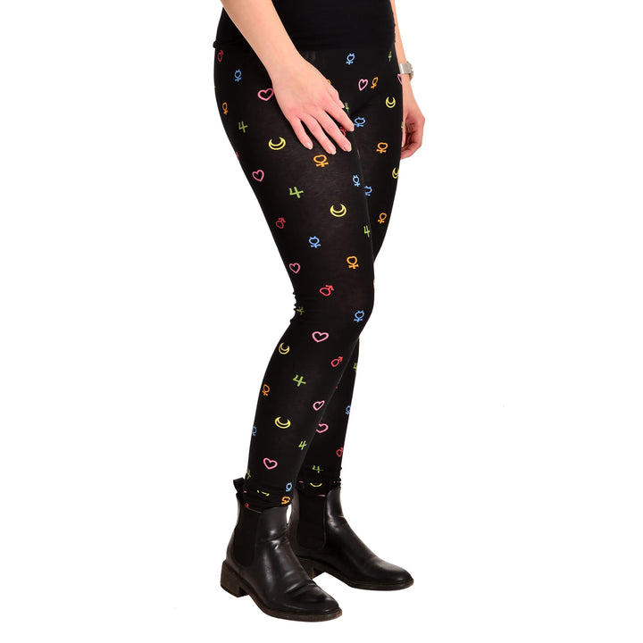 Elbenwald Sailor Moon Leggings mit All-Over Motivprint aus dem Anime für Damen hoher Baumwollanteil