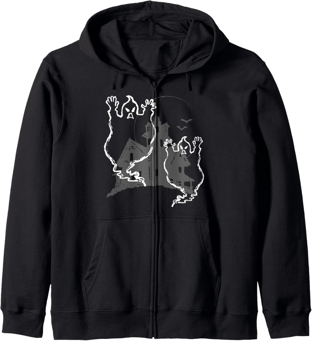 Spooky Haunted House and Halloween Ghosts Kapuzenjacke