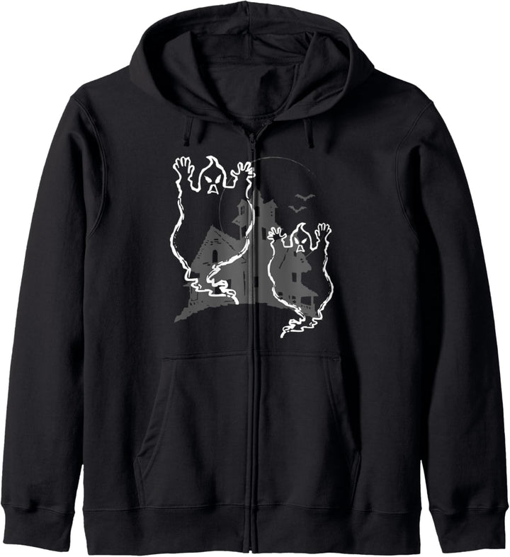 Spooky Haunted House and Halloween Ghosts Kapuzenjacke