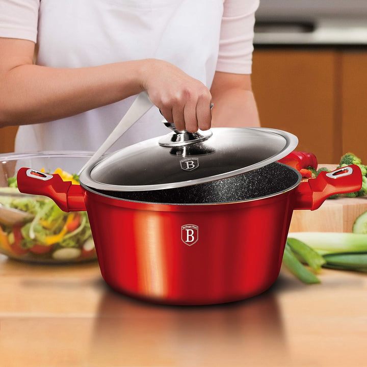 Berlinger Haus 15Pcs Metallisch Kochgeschirr Set - Weinrot, Weinrot