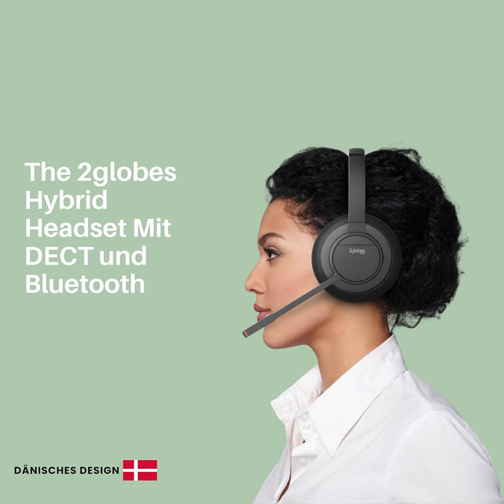 Hybrid X.5: DECT und Bluetooth and ENC Extraweite Reichweiteund Professionelle Business Headset mit