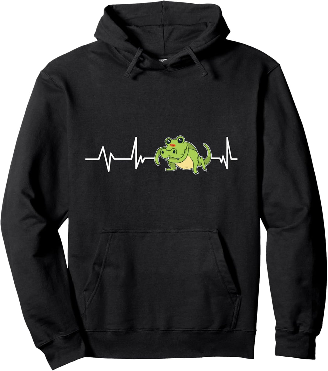 Krokodil Herzschlag Krokodil Geschenk Krokodil Pullover Hoodie