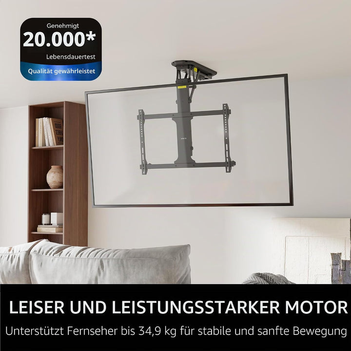 VIVO Elektrische Decken-TV-Halterung für 32 bis 70 Zoll Bildschirme, Grosse Motorisierte VESA-Klapph
