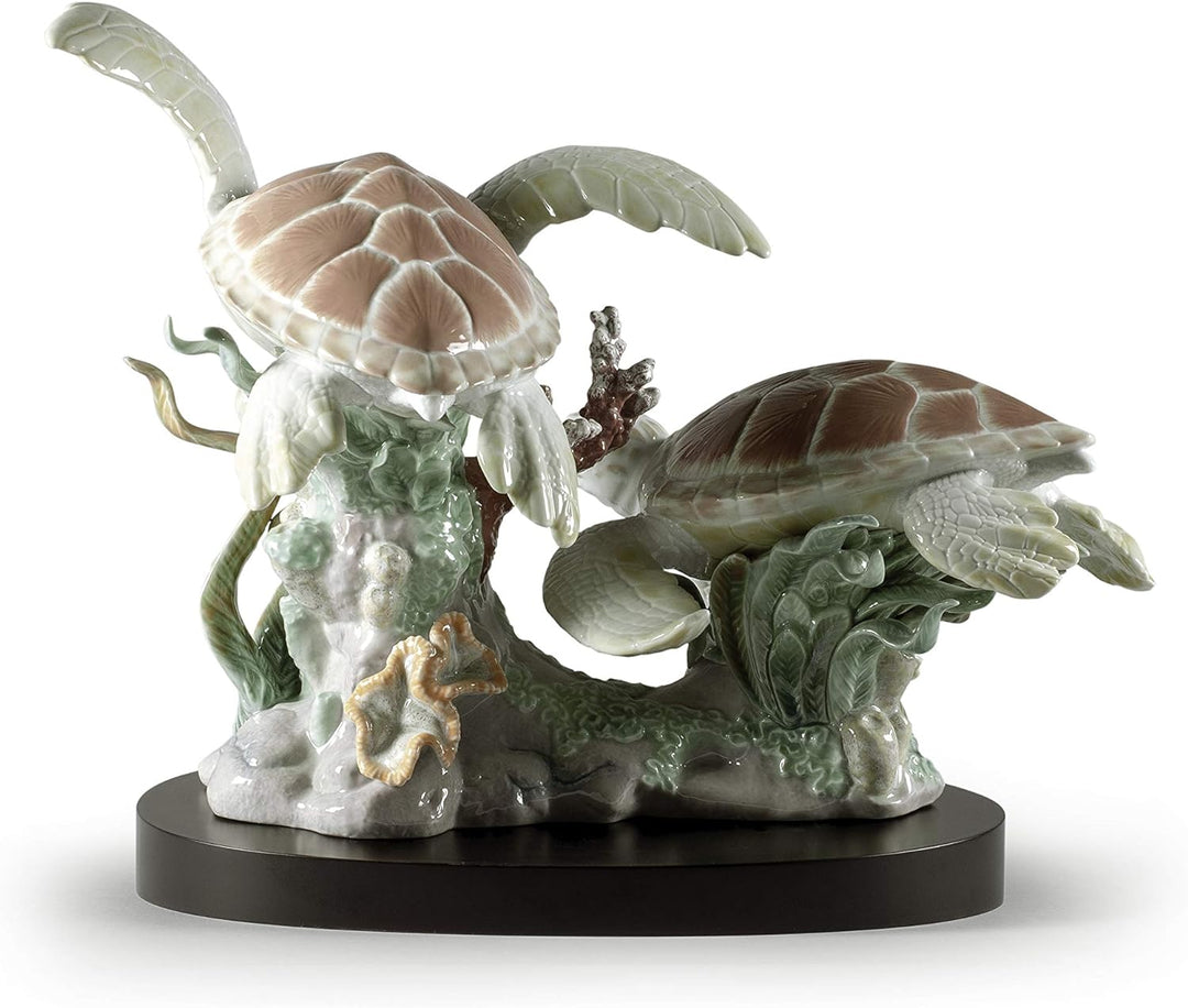 LLADRÓ Skulptur Meeresschildkröten. Schildkröte. Porzellan.