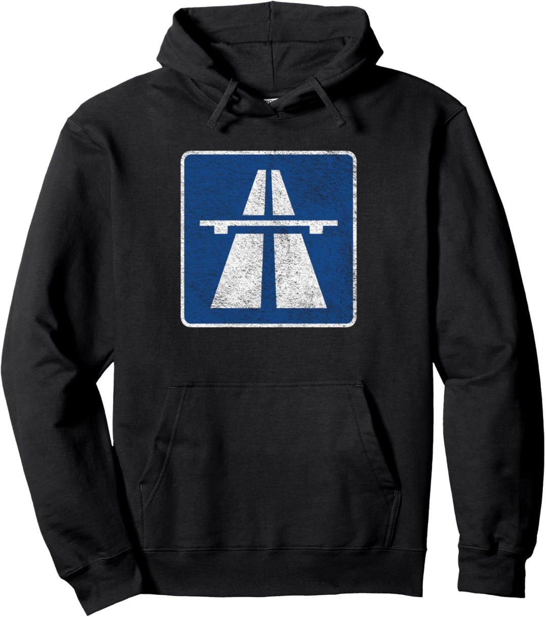 Deutschland AutoBAHN Schild BUNDESAUTOBAHN NO LIMITS Pullover Hoodie