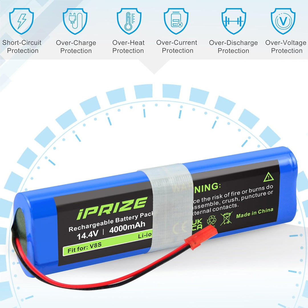 iPrize 14.4V 4000mAh Ersatzakku für iLife V3s Pro, V50, V5s Pro, V8s, X750, 14.4V