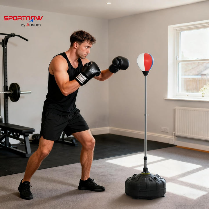 SPORTNOW Punchingball, Boxsack 147-165 cm höhenverstellbarer Standbox-Trainer, Standboxball für Trai