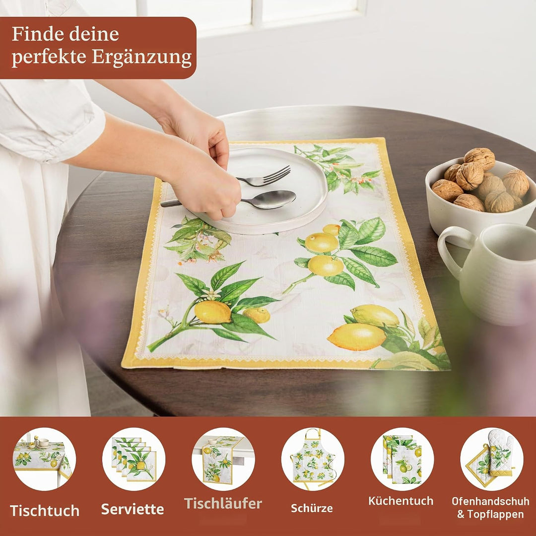 Maison d'Hermine Tischsets aus 100% Baumwolle, 4er-Set, 33 cm x 48 cm, dekorative, waschbare Oster-T