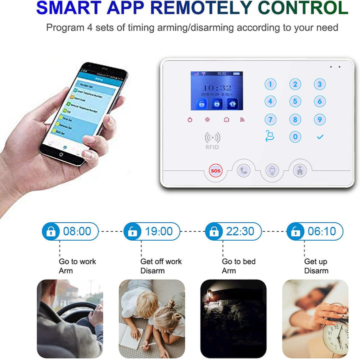 Wolf Guard W4Q-W03 WiFi + 4G Wireless Home Einbrecher Alarmanlage Kit Tuya Smartlife APP, mit Sirene