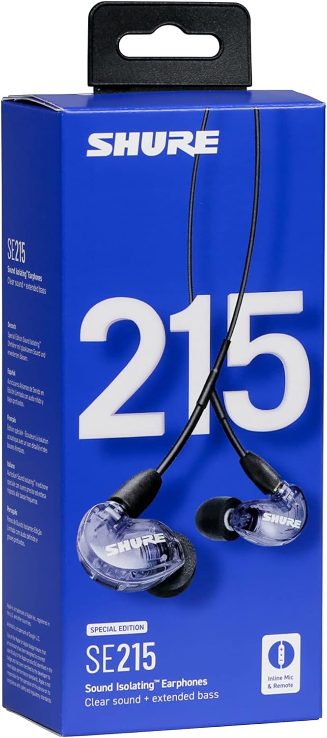 Shure SE215 Special Edition Uni Sound Isolating Ohrhörer, EIN Treiber, In-Ear, abnehmbares Kabel, tr