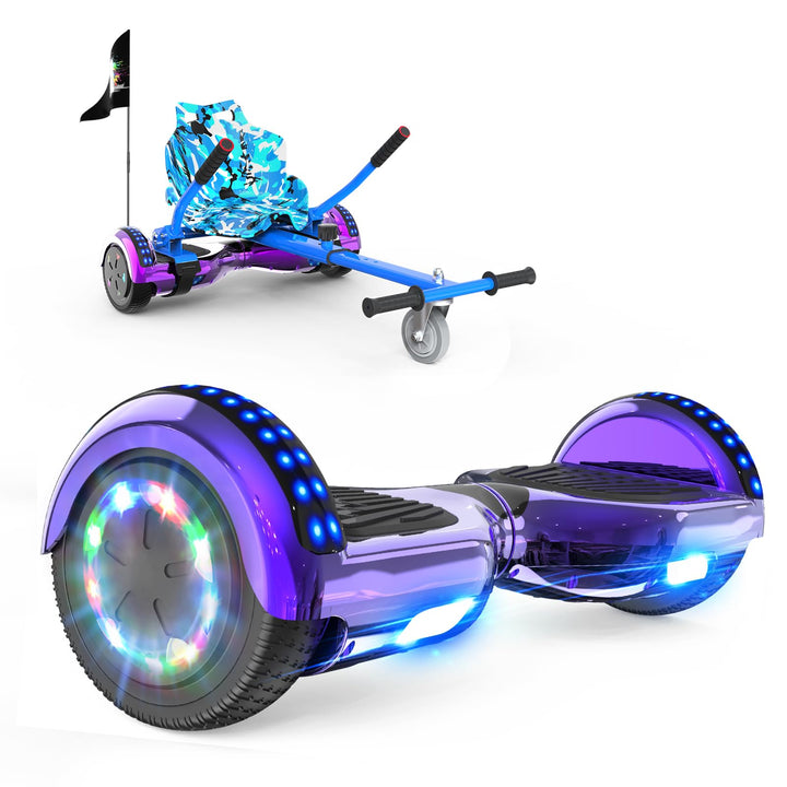 RCB Hoverboards mit Sitz Hoverkart komplett für Kinder, Skateboard mit Set, Hoverboards mit LED Lich