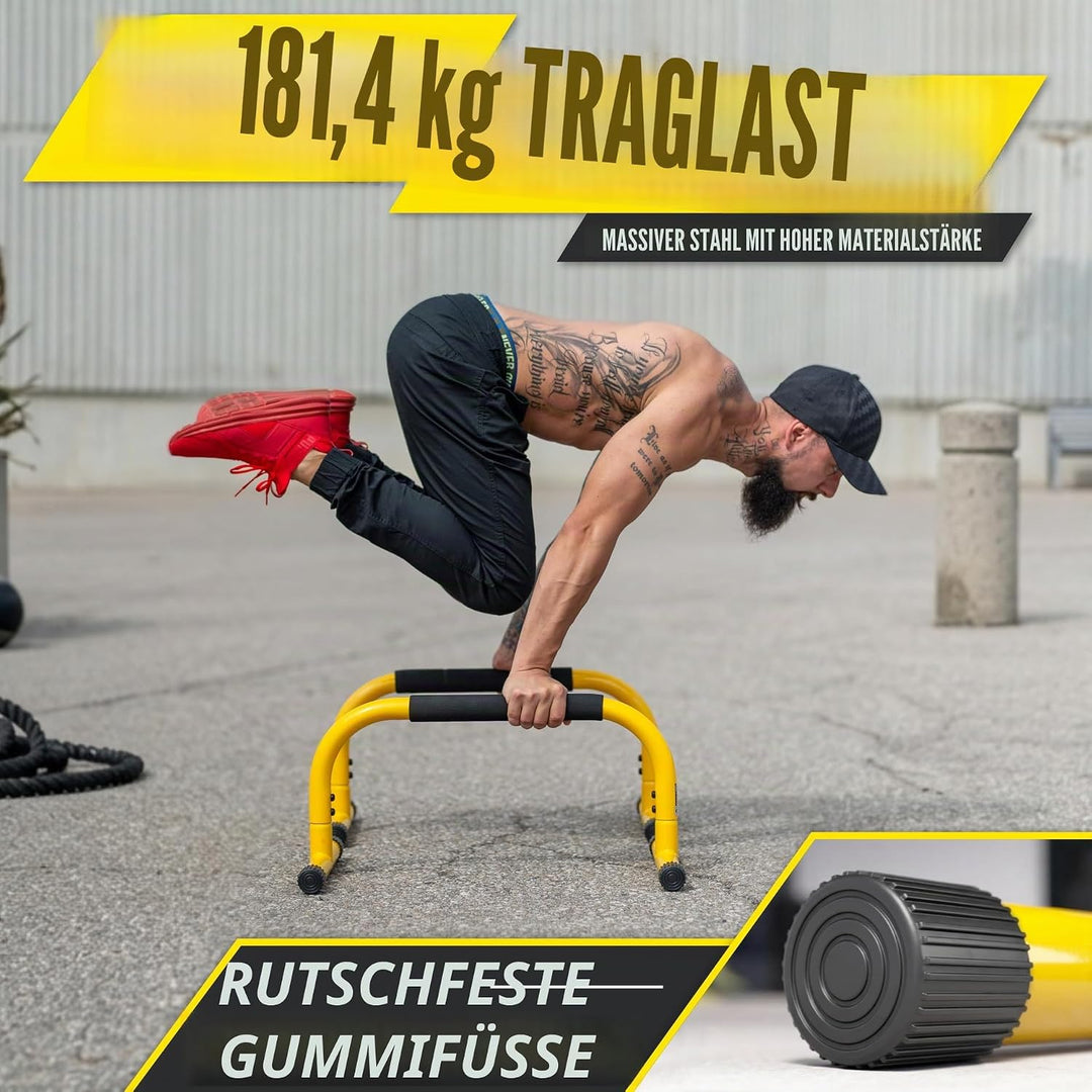 Lebert Fitness Parallette Push Up Bars Dip Station Stand - Perfekt für Haus und Garage Gym Trainings