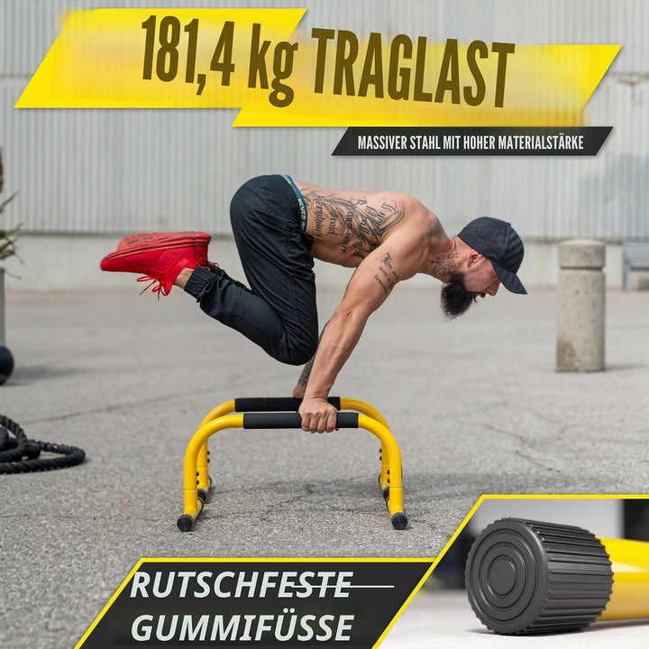 Lebert Fitness Parallette Push Up Bars Dip Station Stand - Perfekt für Haus und Garage Gym Trainings