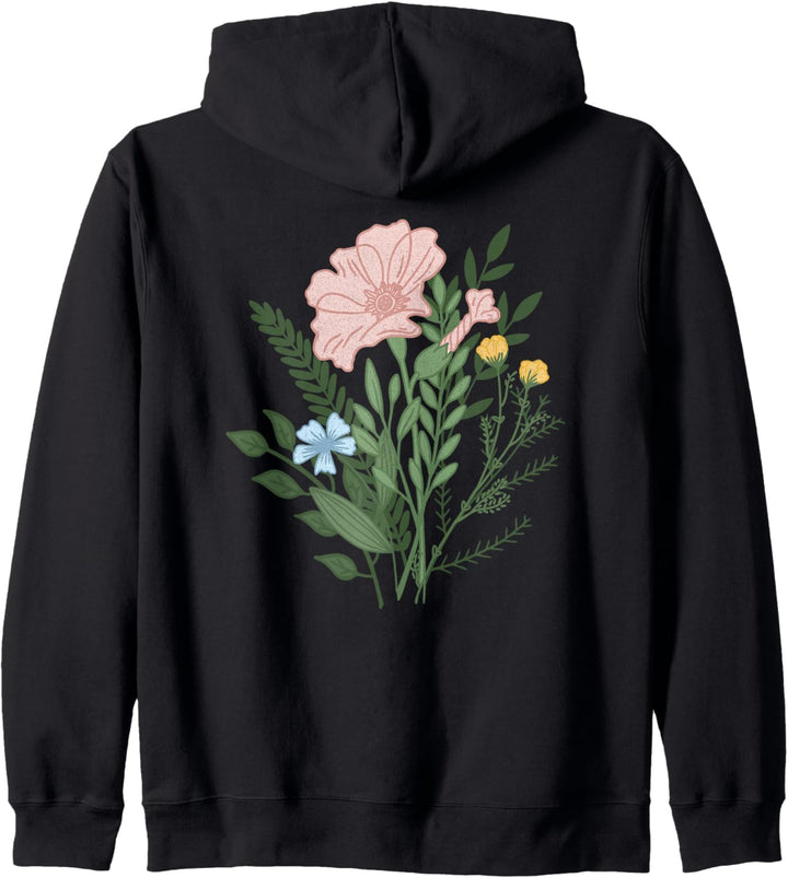 Trendy Be Kind To One Another Flower Bouquet Front & Back Kapuzenjacke