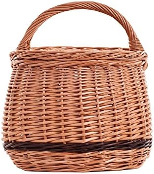 Picknickkorb aus Weide Weidenkorb mit dem Deckel grosser Aufbewahrungskorb für Obst und Gemüse Provi