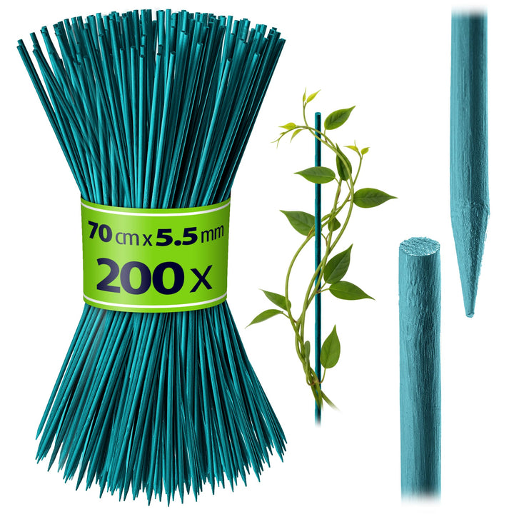 KADAX Bambusstäbe 70cm x 5.5mm, 200er Set, Pflanzstäbe aus Bambus, Holzstäbe als Pflanzenstütze für