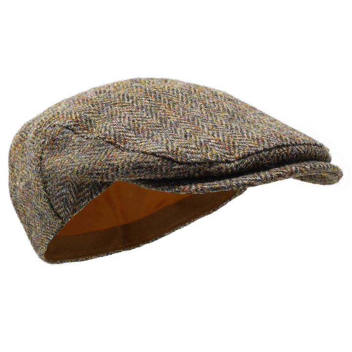 Borges & Scott Nevis Schirmmütze – Schiebermütze aus 100% handgewebter Wolle - Harris Tweed - wasser