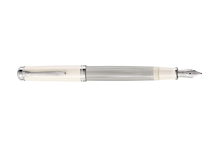 Pelikan FWI 815437 Kolbenfüllhalter Souverän M405 Silber-Weiss B, in Faltschachtel Füllhalter - B-Fe