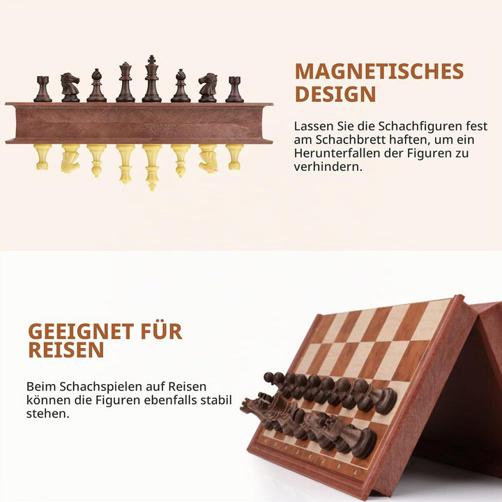 Peradix 2 in 1 Magnetisch Schachspiel für Kinder,Magnet Schachbrett&amp;Dame, Klappbar Schach Reiseschac