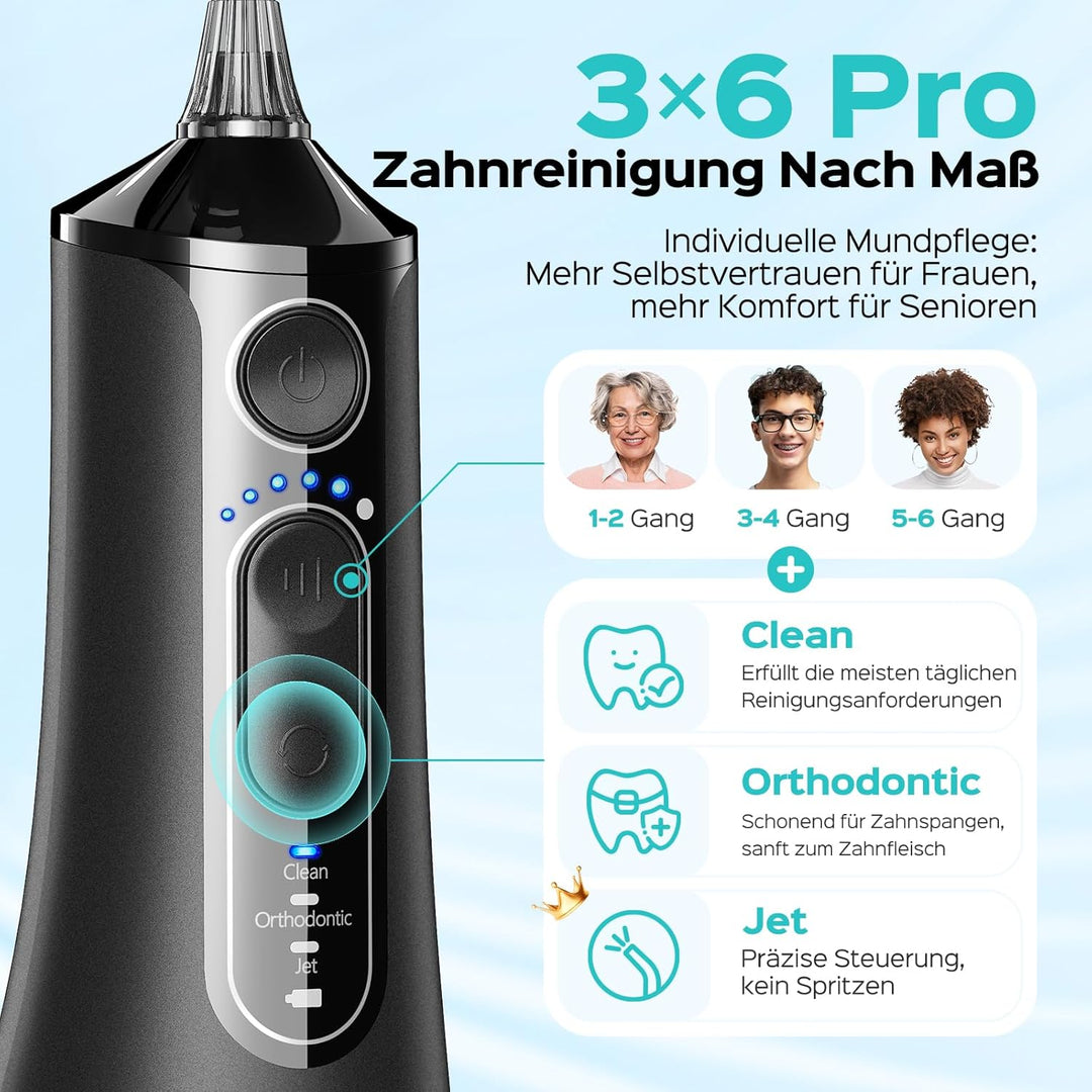 COSLUS Elektrische Munddusche Zahnbürste, Ideal für Reisen und Zuhause