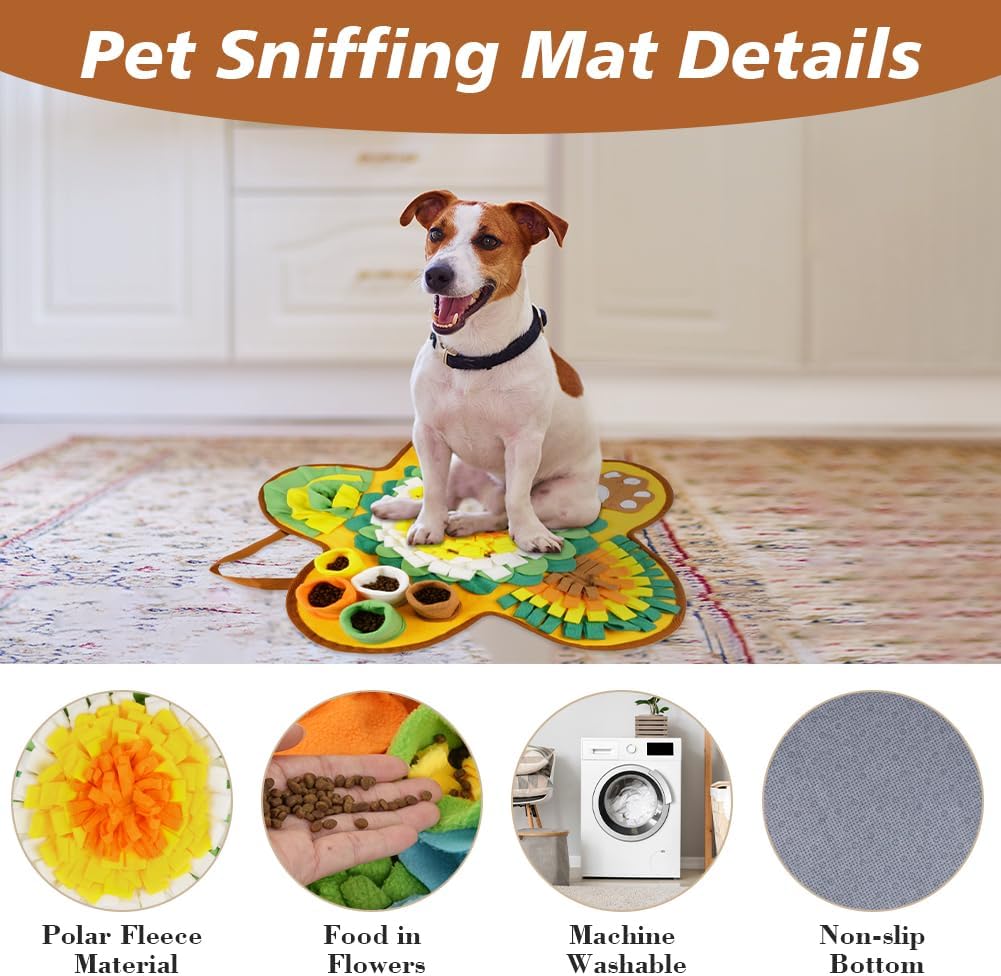 OSDUE Schnüffelteppich Hund, Futterschnüffel-Futtermatte, Hunde-Schnüffelmatte, Welpen-Trainingsmatt