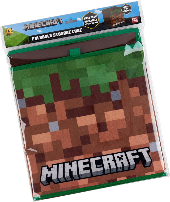 HOX Kids Faltbare Aufbewahrungsbox Stoff Spielzeug Aufbewahrungswürfel mit Griffen - Minecraft