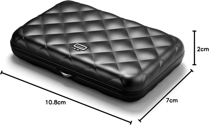 ÖGON Smart Wallets - Aluminium Geldbörse Quilted Button für Damen - RFID-Schutz - Bis zu 10 Karten u