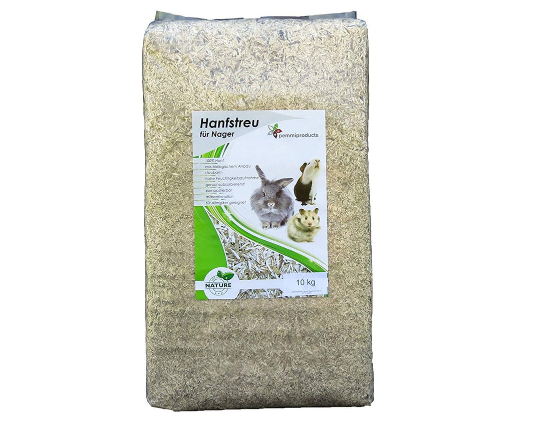 pemmiproducts Hanfeinstreu 180 Liter (EUR 0,16/Liter), Einstreu aus 100% Hanf als Käfig Bodenbedecku