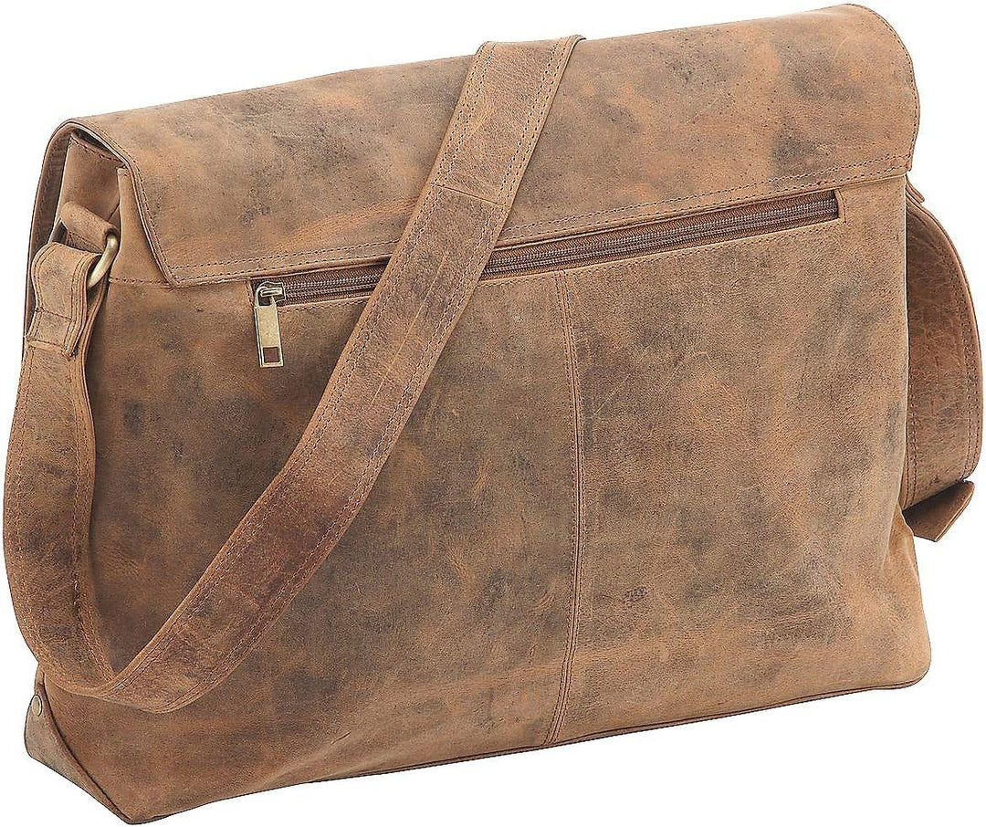 Harold's Kuriertasche 40 x 30 x 10 cm Rind-Leder Messenger Schulter-Tasche 391403 taupe, Taupe