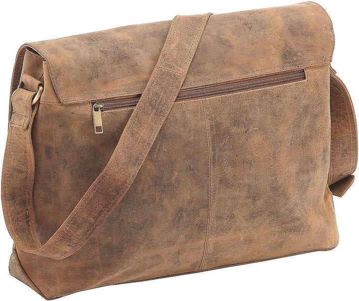 Harold's Kuriertasche 40 x 30 x 10 cm Rind-Leder Messenger Schulter-Tasche 391403 taupe, Taupe