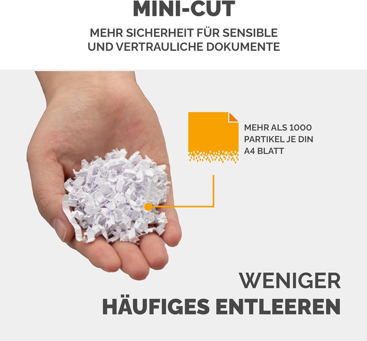 Fellowes Aktenvernichter 12Ms, 12 Blatt Minicut (P4), Papierschredder für Büro, Homeoffice, Schredde