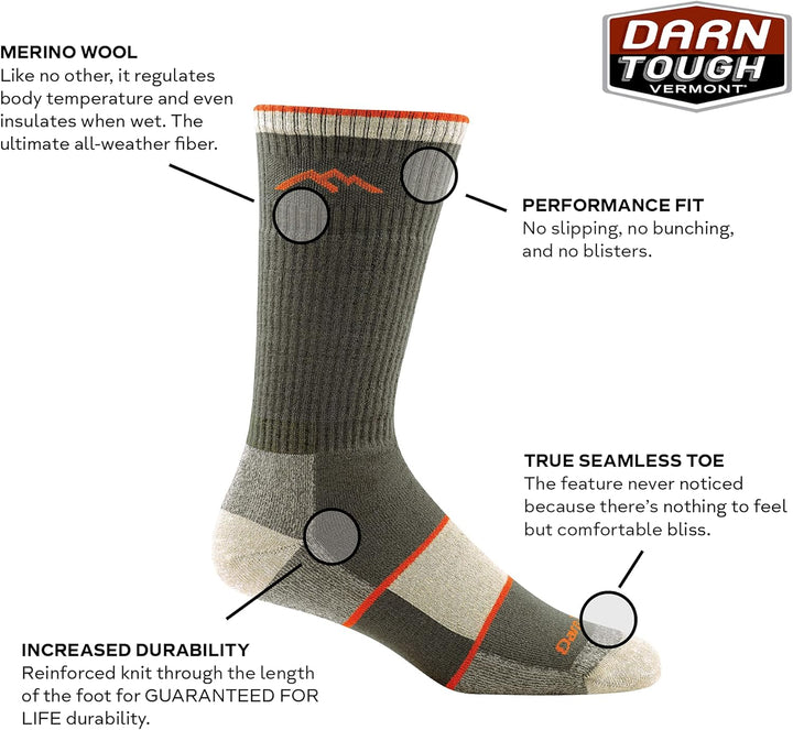 Darn Tough FBA_1933-gryblk-l Herren Gepolsterte Socken L Grün, L Gr&#xFC;n