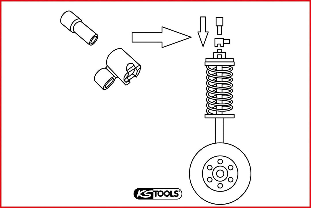 KS Tools 150.9425 Spezial Stossdämpfer-Gegenhalter-Werkzeug-Satz für Volvo, 2-tlg.