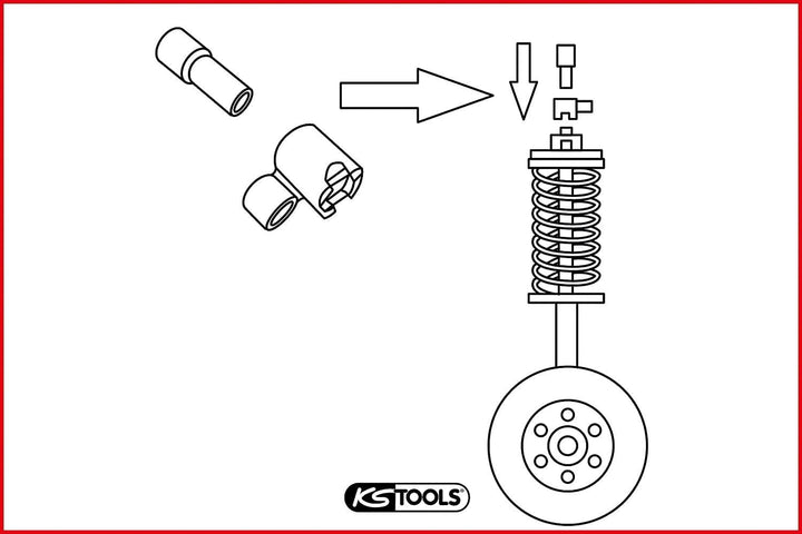 KS Tools 150.9425 Spezial Stossdämpfer-Gegenhalter-Werkzeug-Satz für Volvo, 2-tlg.