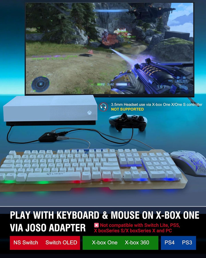Joso Tastatur- und Mausadapter für NS Witch, Xbox One X/S, PS4, Switch Tastaturadapter zum Abspielen
