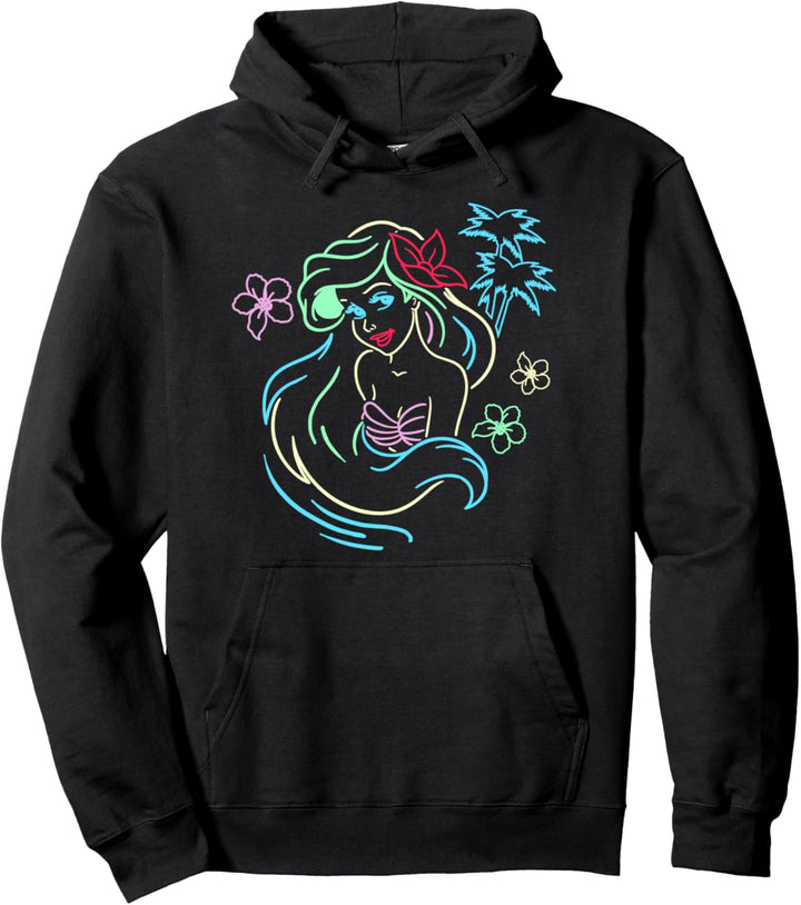 Disney The Little Mermaid Ariel Neon Lights Portrait Pullover Hoodie