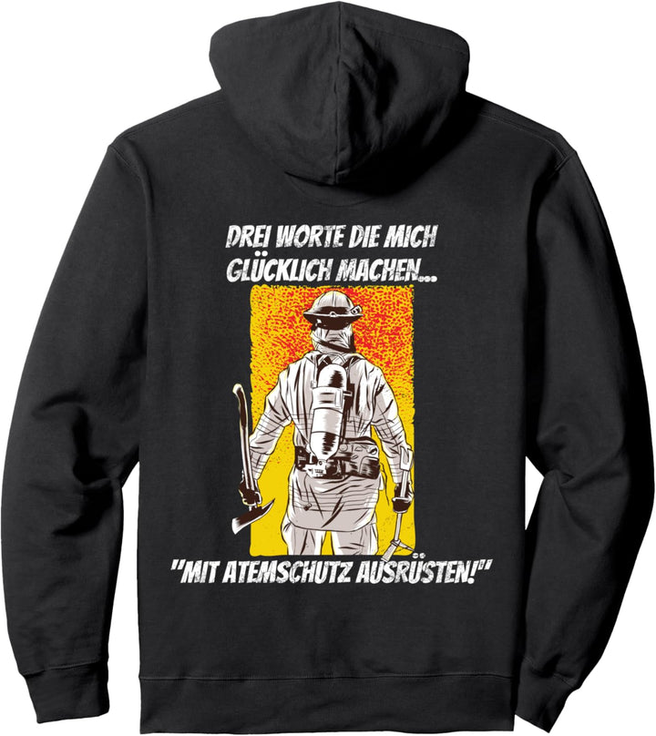 Atemschutz Feuerwehr Rückseite Feuerwehrmann Feuerwehrfrau Pullover Hoodie