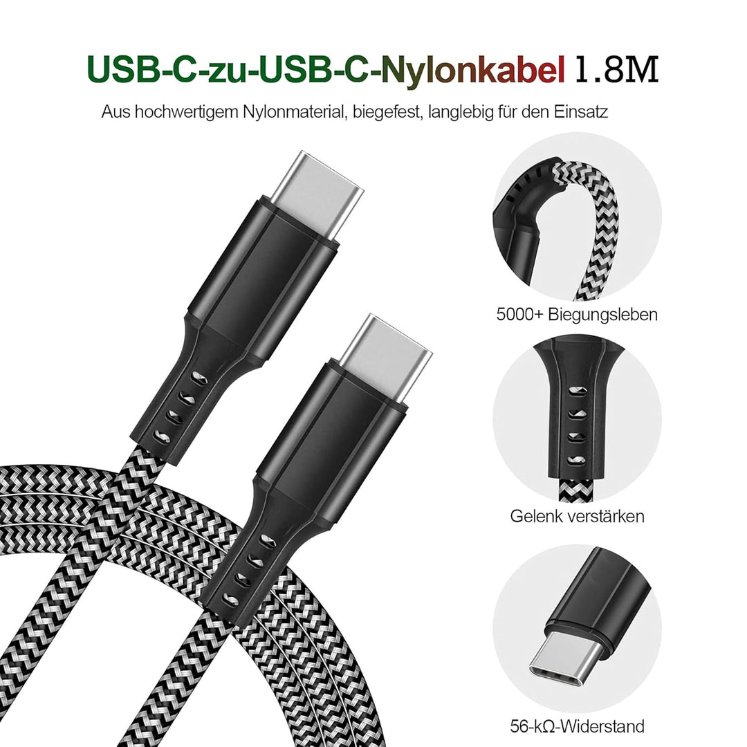 25W USB C Ladegerät, USB C Ladekabel, 2er Pack Schnellladegerät mit 2M Ladekabel, Super Fast Charger
