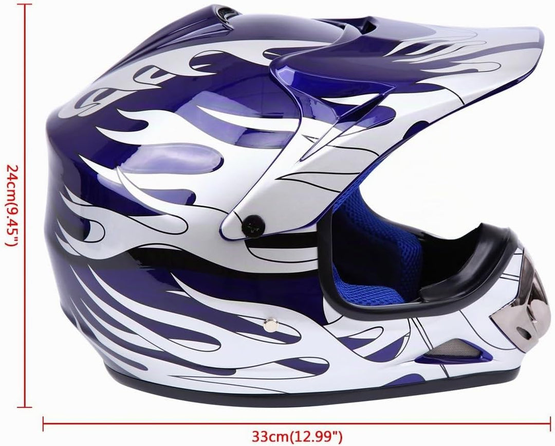 Samger DOT Jugend Kinder Off Road Helm Motocross Helm Dirt Bike ATV Motorradhelm Handschuhe+Brille M