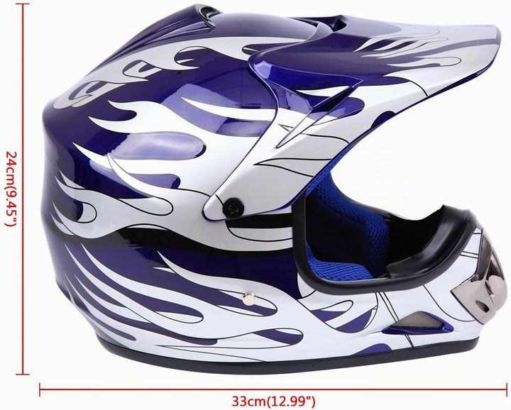 Samger DOT Jugend Kinder Off Road Helm Motocross Helm Dirt Bike ATV Motorradhelm Handschuhe+Brille M